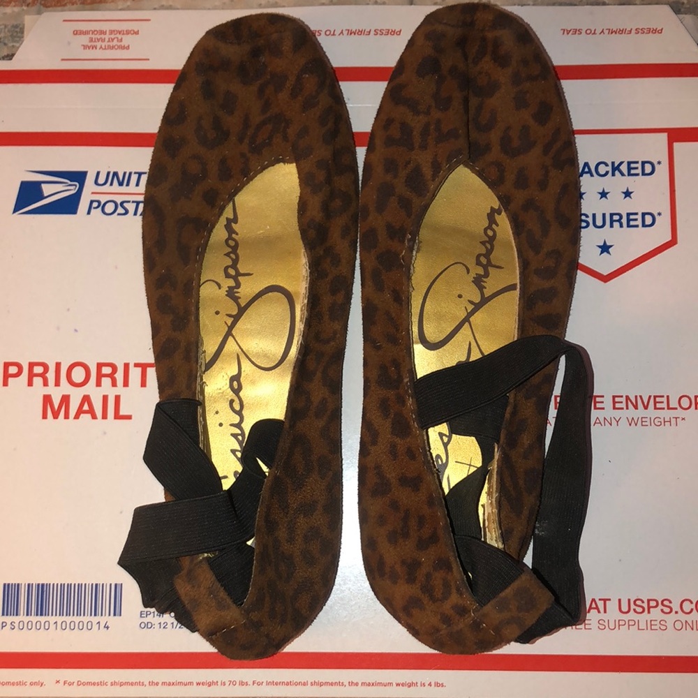 Jessica Simpson leopard ballerinas